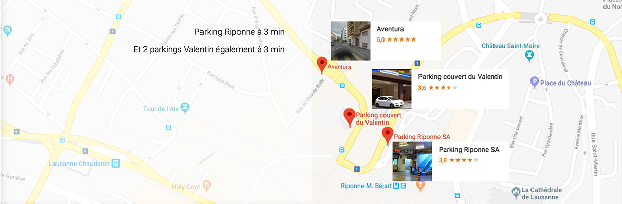 Plan des parkings à proximité du salon